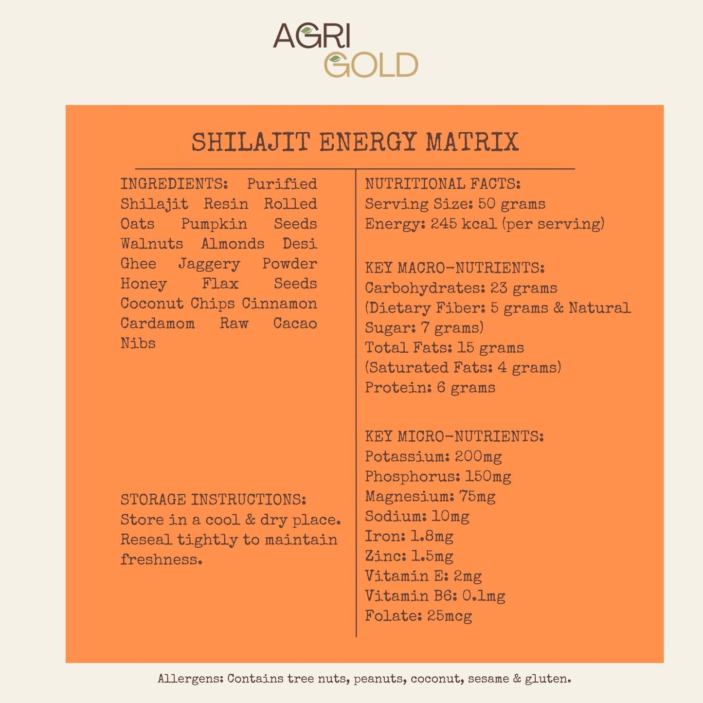 Shilajit Energy Matrix